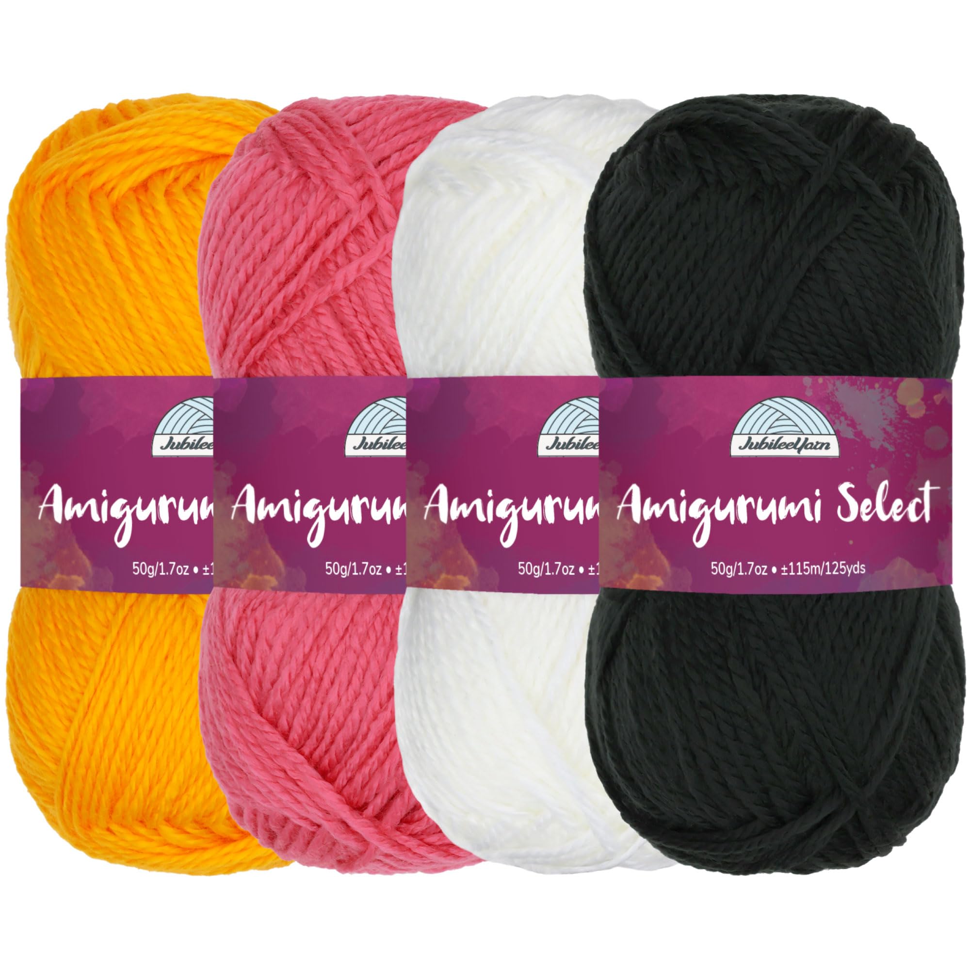 Amigurumi Select 100% Acrylic Craft Yarn Skeins Crochet and Knitting Projects - Acrylic Fingering Weight - Inspiration Assortment 83-4 Skeins