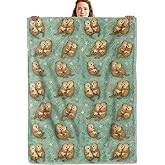 UGFIDZ Otter Gifts, Otters Starfish and Coral Blanket for Girls Kids Women, Cozy Warm Flannel Throw Blankets for Bedroom, Travel, Couch, Home Decor, 50x60 in