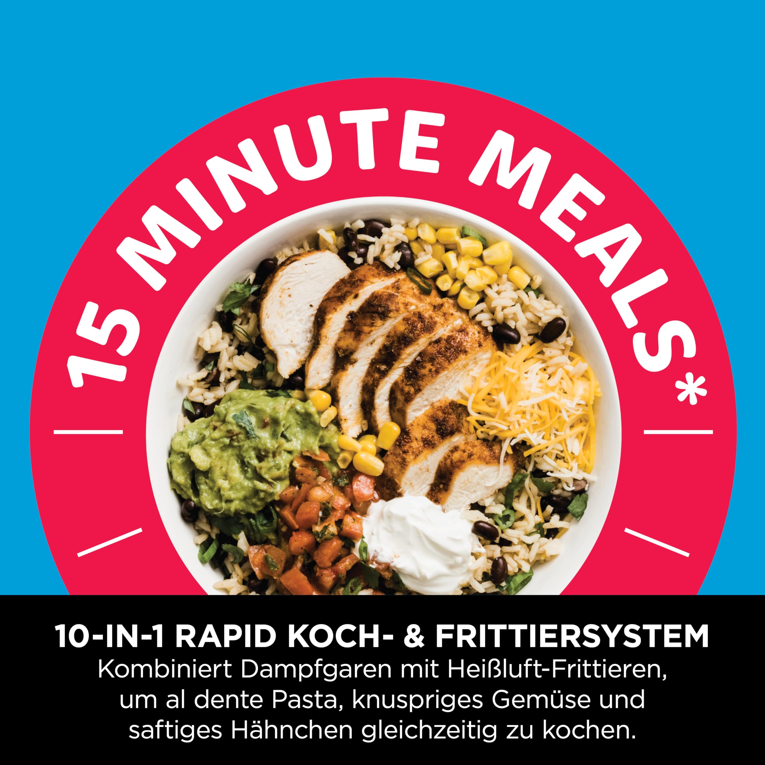 Ninja Speedi Multikocher, 5,7L, 10-in-1 Multicooker, Airfryer Heißluftfritteuse, Slow Cooker Langsamkochen, Grillen, Backen, Schwarz & Kupfer ON400EUCP 5