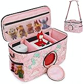 Ciseret Portable Carrying Case for Toniebox Starter Set and Accessories - Compatible Travel Bag for Tonies Figure Characters Charging Station Headphones -Girls Kids Pink Unicorn Tonie Box Carry Case
