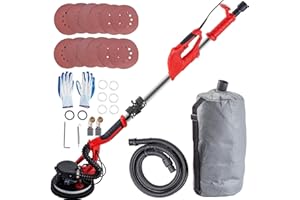 Mophorn Drywall Sander 850W - Electric Variable Speed 800-1750 RPM With Telescope Handle, LED Strip Light, and Vacuum Bag - F