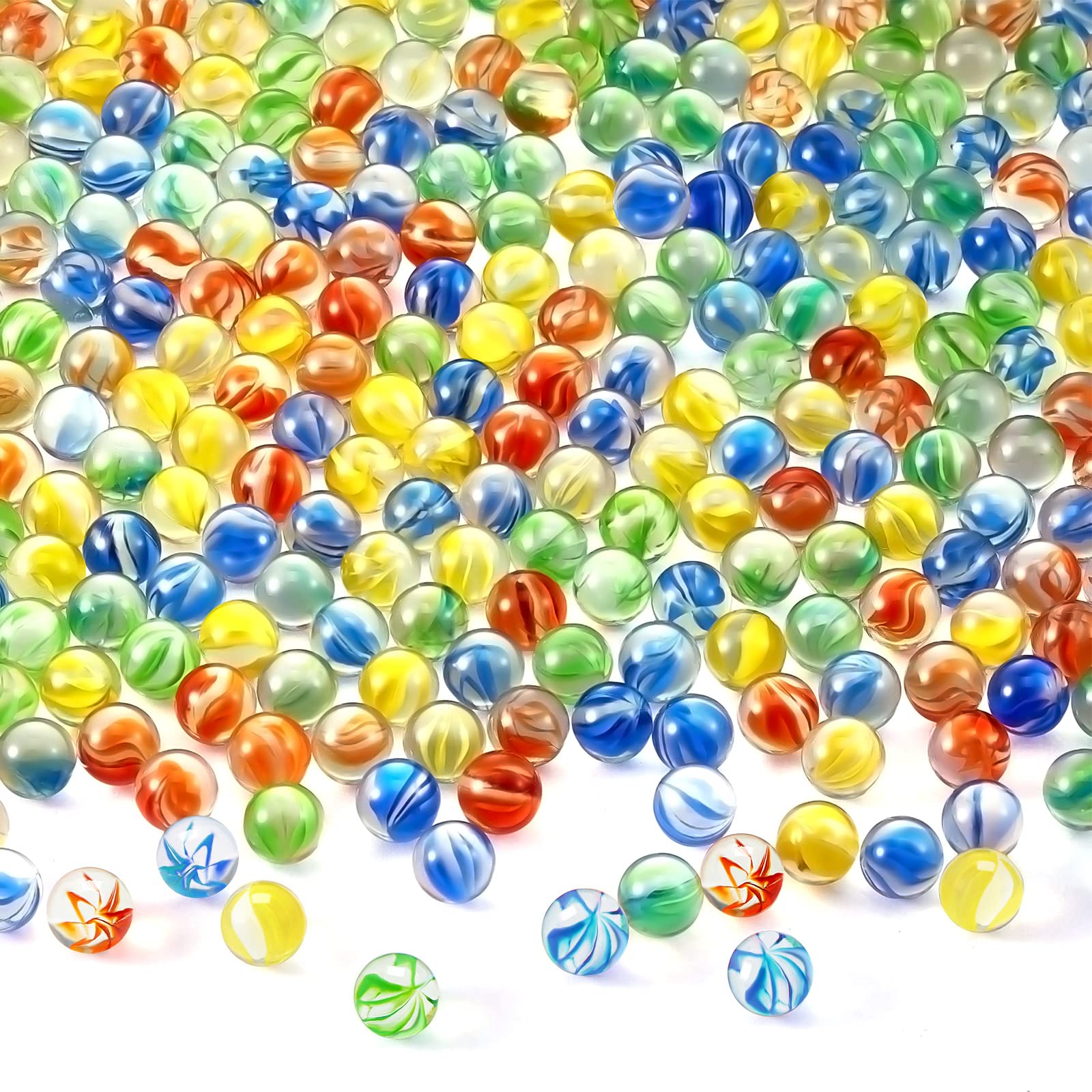 Photo 1 of Lewtemi 1500 Pcs Cats Eyes Glass Marbles Color Mixing 0. 55 Inch Solid Round DIY Colorful Glass Marble for Kids Slingshot Home Decoration Chinese Checkers Game for Crafting Party Favors