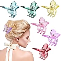 6 Pieces Large Butterfly Hair Claw Clips Clear Butterfly Jaw Clips 3.3 Inch Beautiful Butterfly Hair Clips Hair Accessories f