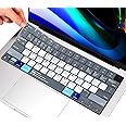 MacBook Shortcut Keyboard Cover for 2025 2024 MacBook Pro 14 16 M4/M3/M2/M1 A3112 A3185 A3401 A3186 A3403 A2918, 2025 M4 M3 M2 MacBook Air 15 A3241 A3114 A2941/Air 13 A3240 A3113 A2681 Protector Skin