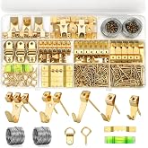 Lmutexyi Picture Hanging Kit, 322Pcs All-in-One Picture Hanging Hardware | Picture Hangers With Hooks, Nails, Wire, D Rings, Sawtooth Hangers ,Eye Hooks And Level, for Frames, Mirrors, Photos &amp; Art