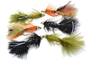 Region Fishing Wooly Bugger Streamer Assortments Tied on Mustad Signature Fly Hooks use for Trout and More