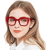 WEMOOTANTS Oversized Reading Glasses for Women Thick Cat Eye Readers with Spring Hinges 1.0 1.25 1.5 1.75 2.0 to 4.0