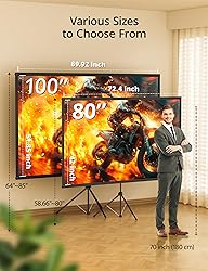 Projector Screen with Stand - 100" Indoor/Outdoor