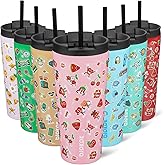 BJPKPK 22oz Stainless Steel Insulated Tumbler With lid And Straw Travel Coffee Thermal Tumblers Cup For Women And Men,Passionate Pink