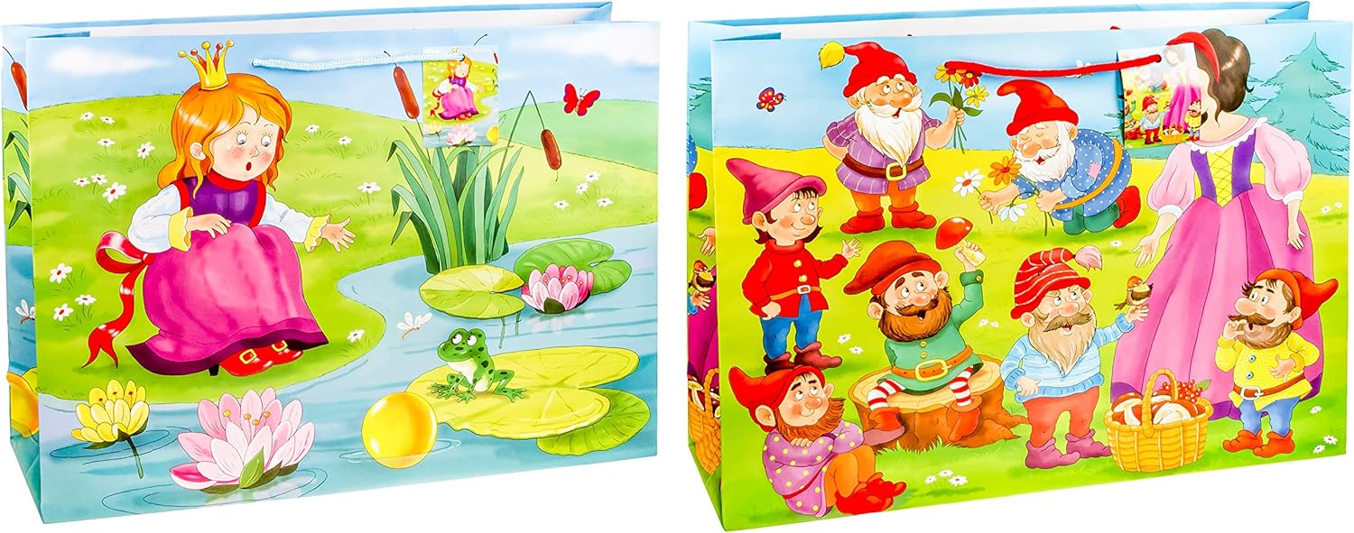TSI 82272 Classic Fairy Tales A Gift Bag - Pack of 12 Size: Shopper XXL (32 x 45 x 12 cm), Motiv Märchen, 1 stück (12er Pack)