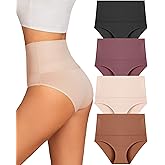 UNDER THE SEA Tummy Control Underwear for Women High Waisted Briefs Seamless Full Coverage Ladies Panties 4 Pack S-XXXL