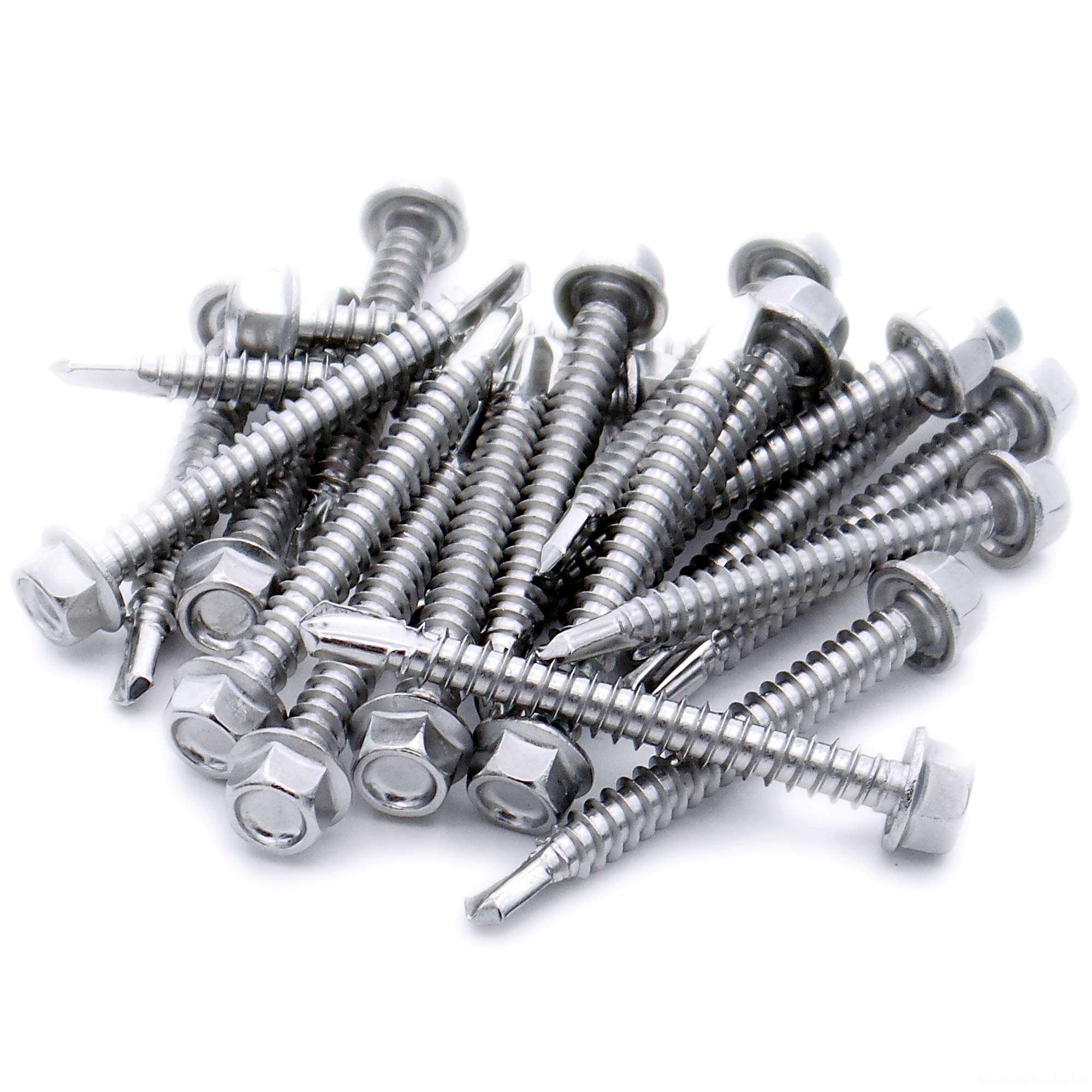 No.10 x 0.6 (4.8mm x 16mm) Hex Self-Drilling Screw (Flanged) - Stainless Steel (A2) (Pack of 20)