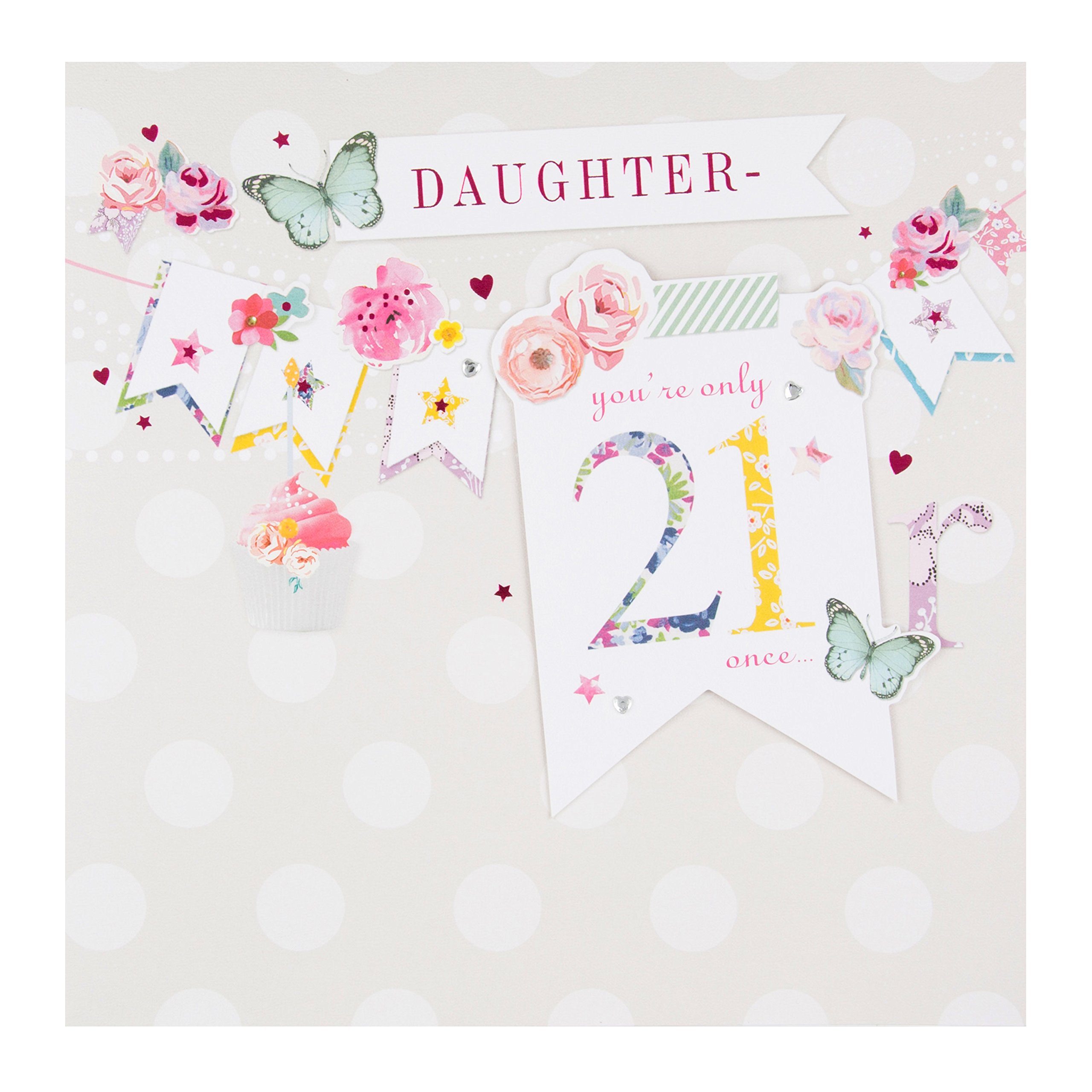 Hallmark Daughter 21st Birthday Card "Fabulous Forever" - Large
