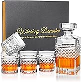 Luxury Gift For Men – Whiskey Decanter Set For Beloved Husband Or Dad Birthday Gift – 4 Whiskey Glasses And Decanter Set Is a Great Gift Idea for Whisky, Bourbon, or Scotch lovers