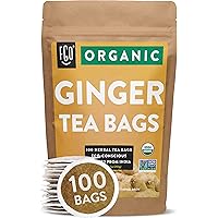 FGO Organic Ginger Tea, Eco-Conscious Tea Bags, 100 Count