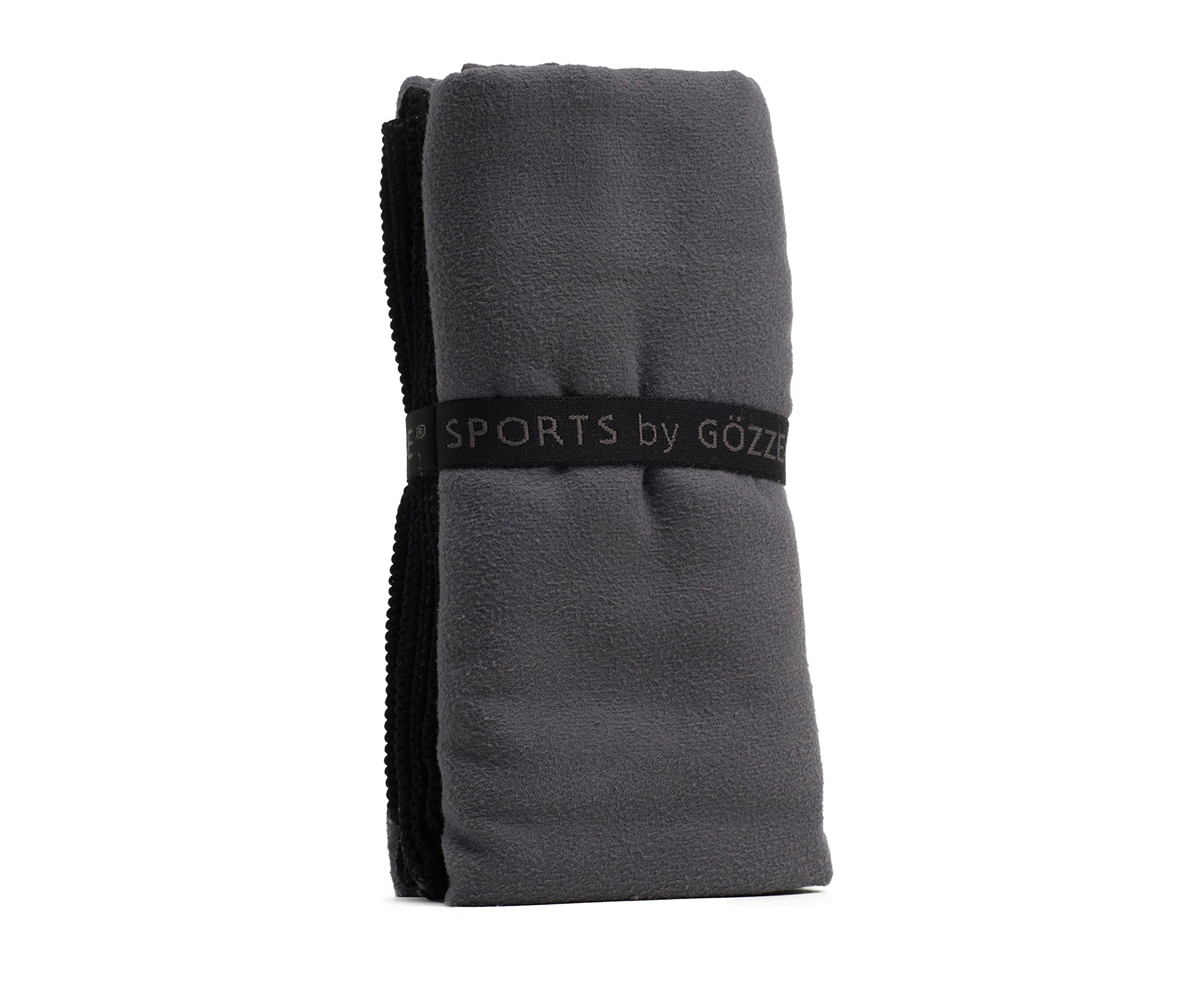 Gözze - Absorbent Sports and Gym Towel, Super Soft, Synthetic Fibre, 70 x 140 cm - Anthracite