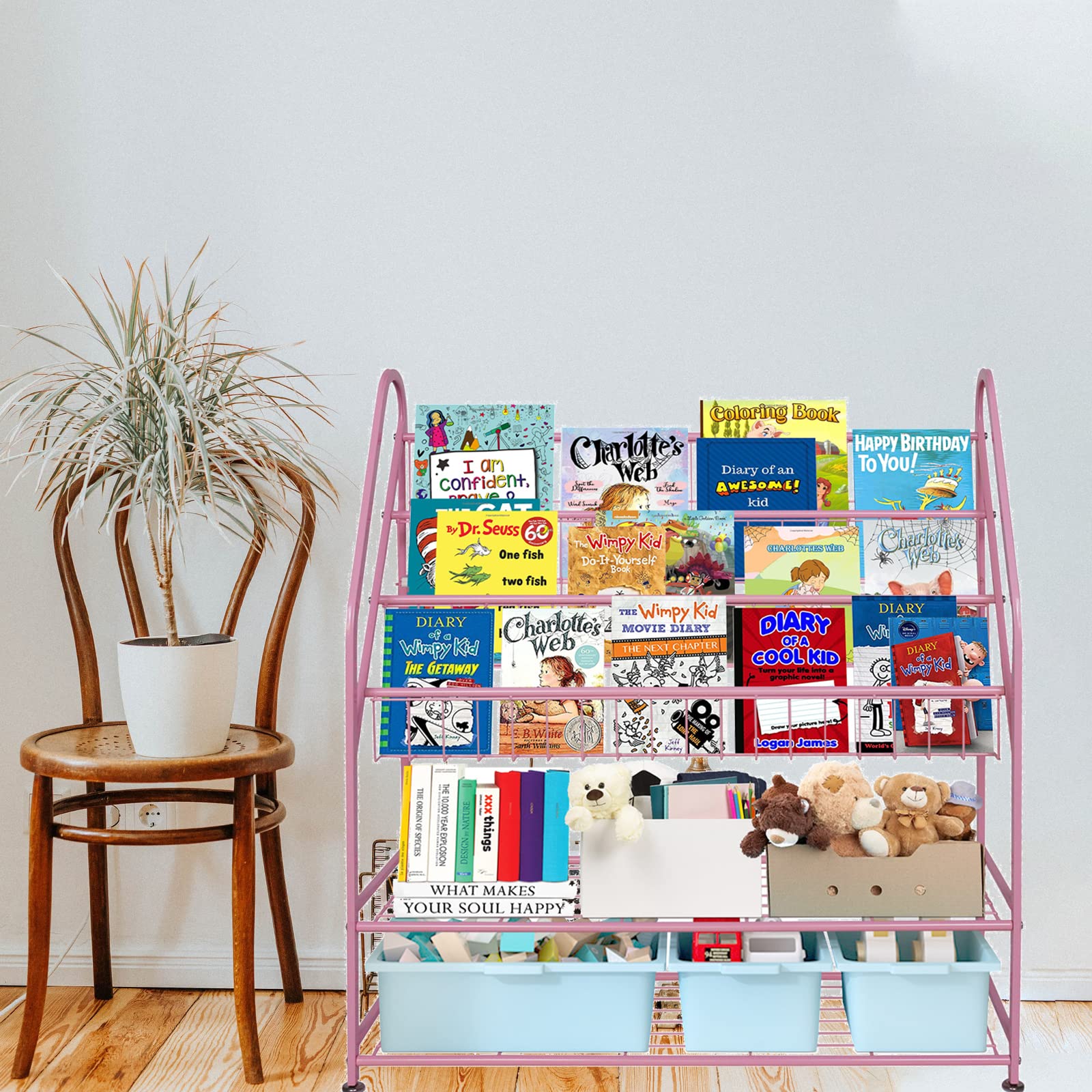 aboxoo Kids Bookshelf Pink