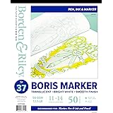 Borden & Riley #37 Boris Marker Layout Bright White Translucent Bond Pad, 11 x 14 Inches, 13.5 lb, 50 White Sheets, 1 Pad Eac