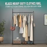 Klass Home Collection Portable Heavy Duty Clothes Rail with Shelf Black view 5