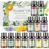 Essential Oils Set, Aromatherapy Essential Oil Kit for Diffuser, Humidifier, Massage, Skin Care (12 x 5ml) - Tea Tree, Lavend