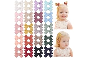 jollybows Mini Lined Hair Clips Bows for Babies, Infants, Toddlers, Girls and Teens - 40pcs 2" Tiny Barrettes