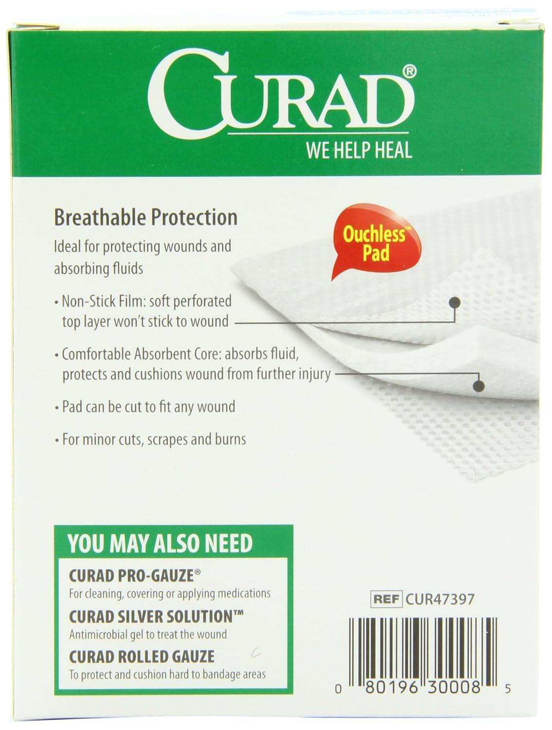 Curad Non-Stick Pads, 3 Inches X 4 Inches 10 Count: Health & Personal Care