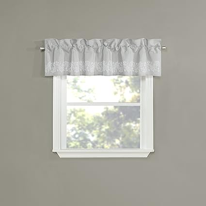 Renaissance Home Fashion Mall-GRAYVAL18 Mallory, 58 x 16 | Valance, Gray