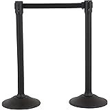 US Weight - U2000 Sentry Stanchion with 6.5 Foot Retractable Belt – Easy Connect Assembly (2-Pack), Black