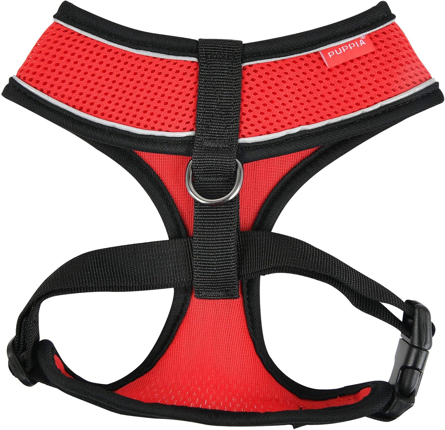 Puppia Dog Harness, Classic Style, Red, M, Reflective Safety Bands - Image 3