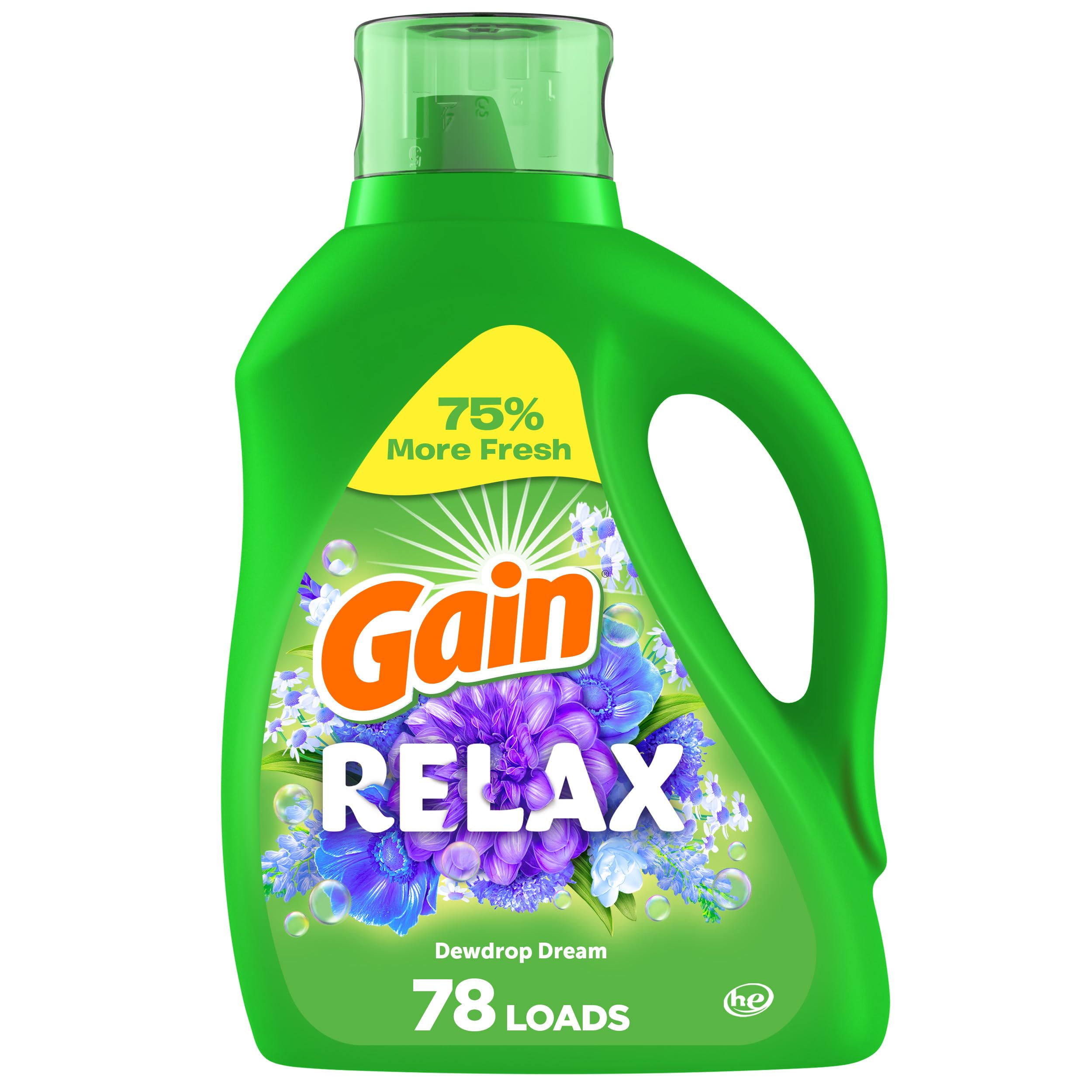 Liquid Laundry Detergent, Relax, HE Compatible, 113 fl oz, 78 Loads