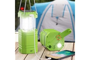 MESQOOL 3000 Large Capacity Hand Crank Solar Camping Lantern, Portable Ultra Bright LED Torch, 23-26 Hours Running Time, USB Charger, Electronic Lantern for Outdoor