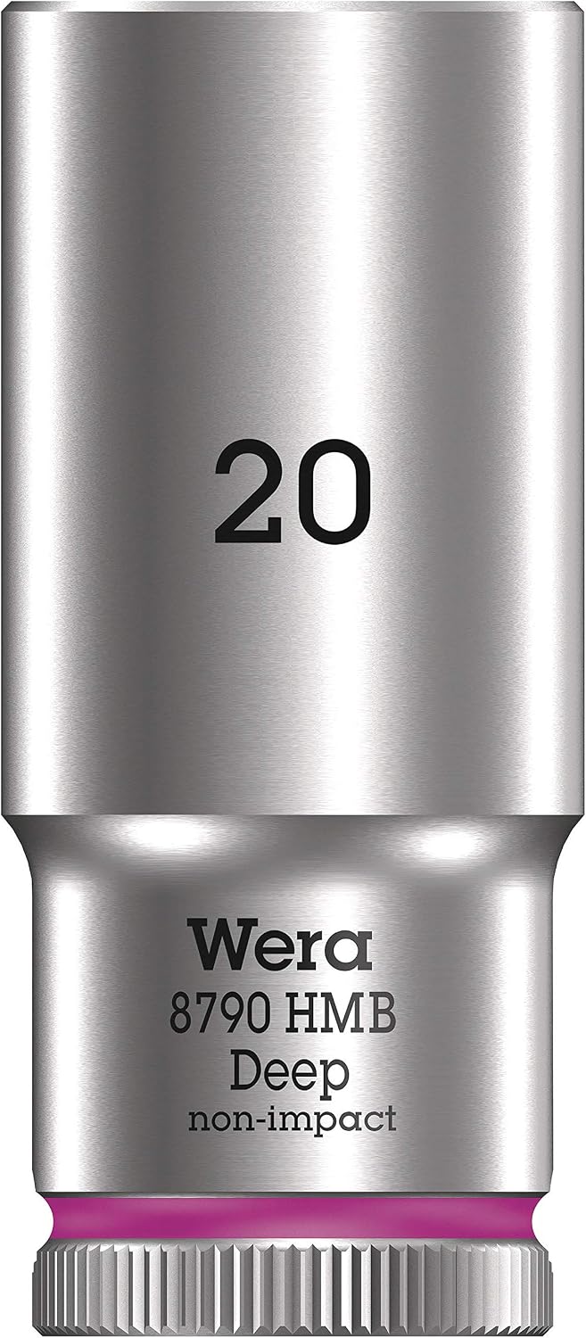 Wera 05004542001 8790 HMB Deep Socket, Light Pink, 20.0 mm