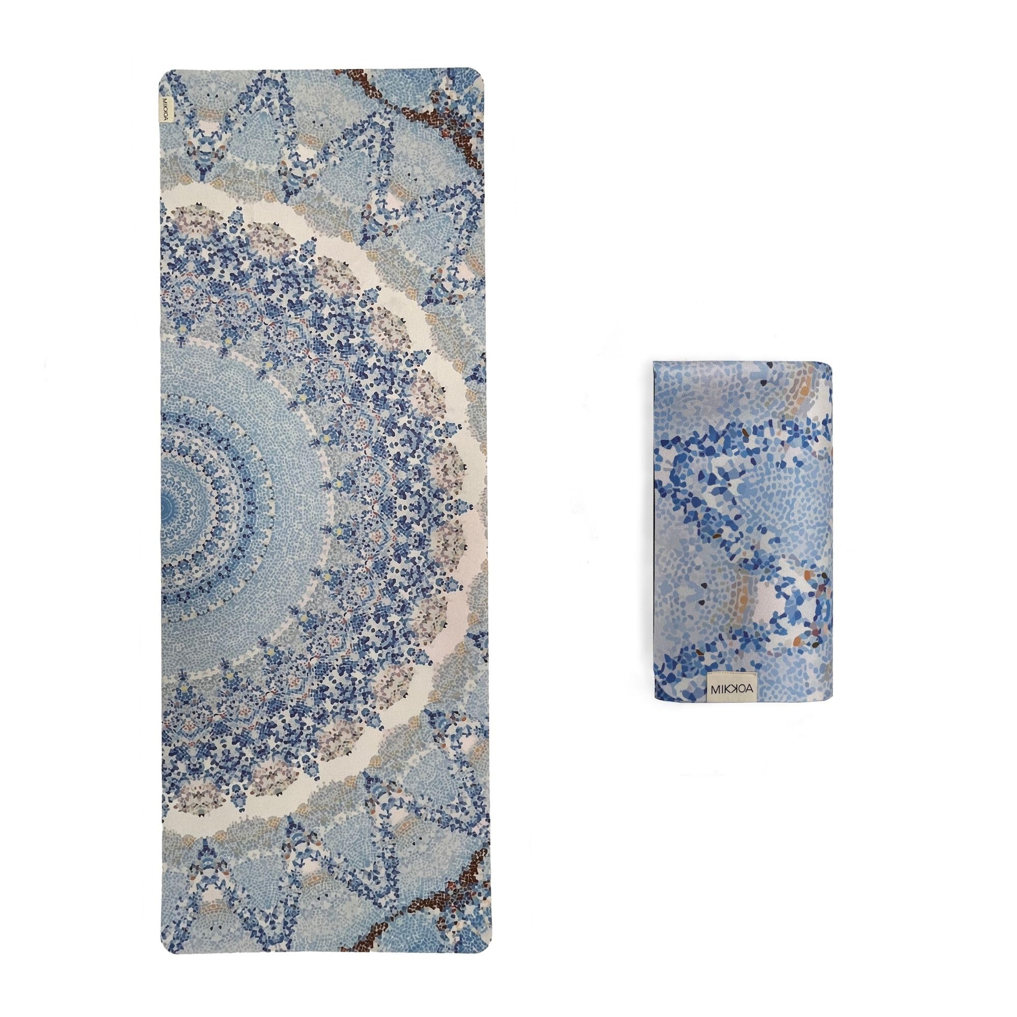 MIKKOA Travel Yoga Mat 1.5mm | Foldable, Lightweight for Backpacking, Retreat, Outdoors, Gym, Pilates | Exercise Mat | Machine Washable | Eco-Friendly