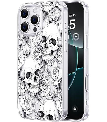 IPhone 16 Clear Skeleton Case - Tempered Glass Back & Soft TPU Bumper - Shockproof Protective Cover