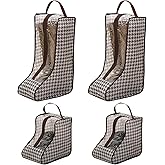 NAFJYR 4 Pcs Boot Storage Bag, Portable Waterproof and Dustproof Boot Bags for Cowboy Boots (2*High + 2*Short)