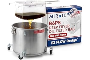 MirOil B6PS Fryer Filter Bag & Frame COMBO, Maintain Qualty & Taste of Fried Foods, Reduce Oil Contaminants, Extends Oil Life