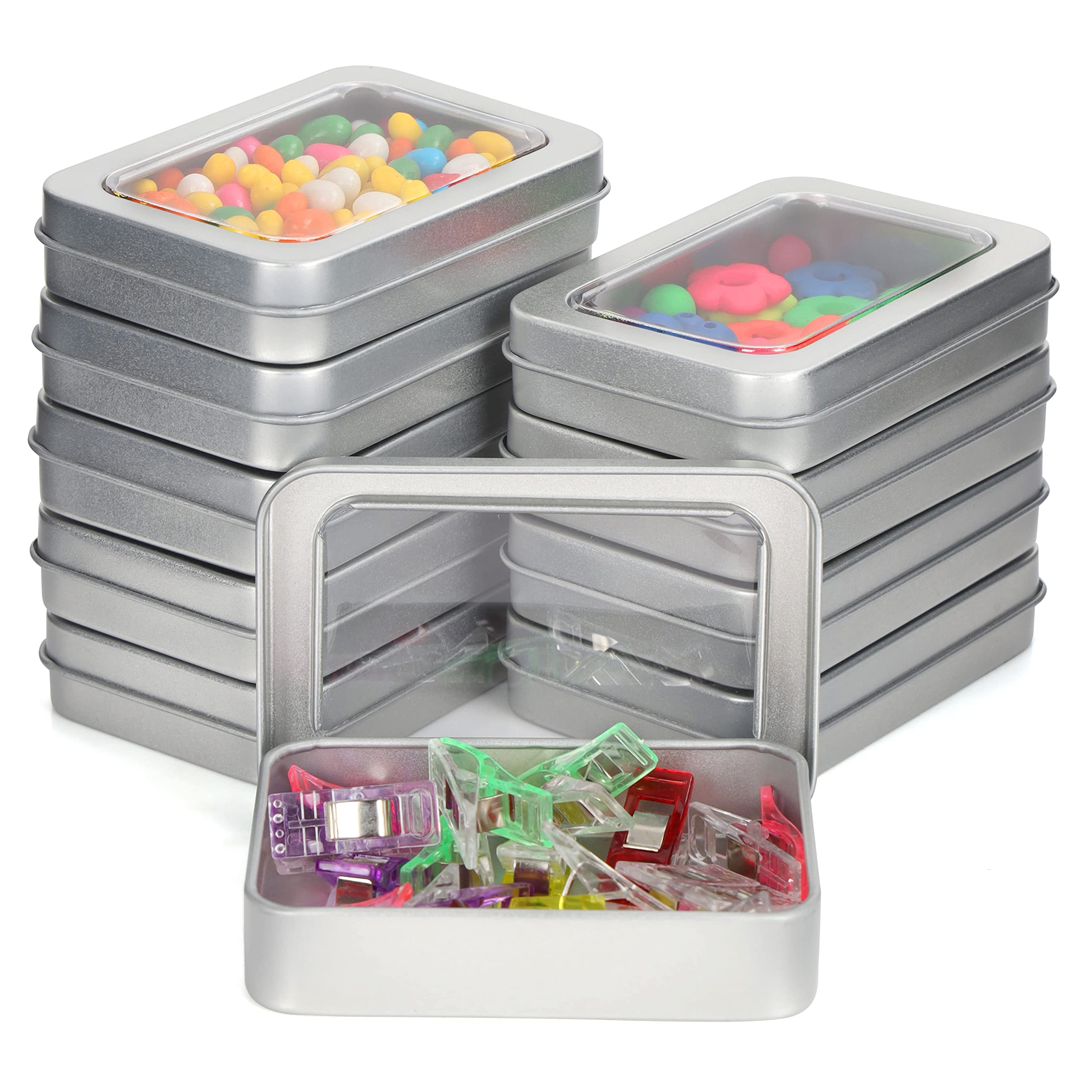 Kurtzy Small Metal Tins with Lids (10 Pack) - Empty Survival & Craft Containers - Non-Hinged Storage Boxes for Keys, Candy & More