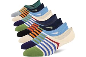 COOPLUS Mens No Show Socks Cotton Low Cut Non Slip Casual Socks Invisible Flat Boat Socks (8 Pairs)
