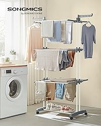 SONGMICS Clothes Drying Rack Stand 4-Tier, Foldable