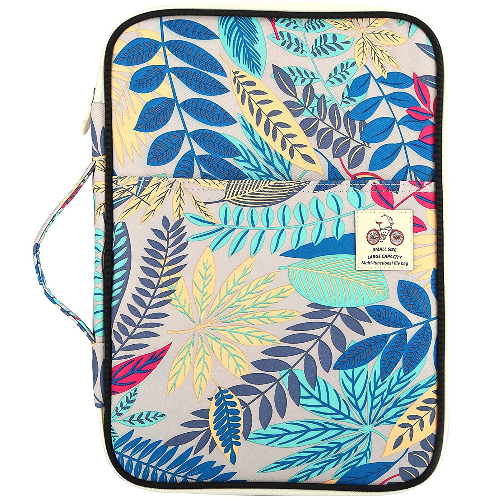 JAKAGO A4 Document Case,Multi-Pocket Conference Folder,A4 Zip Portfolio, Professional Document Holder Suitable for Office,Business Trip,Travel,Conference,Interview,Holiday(Grey Cyan)