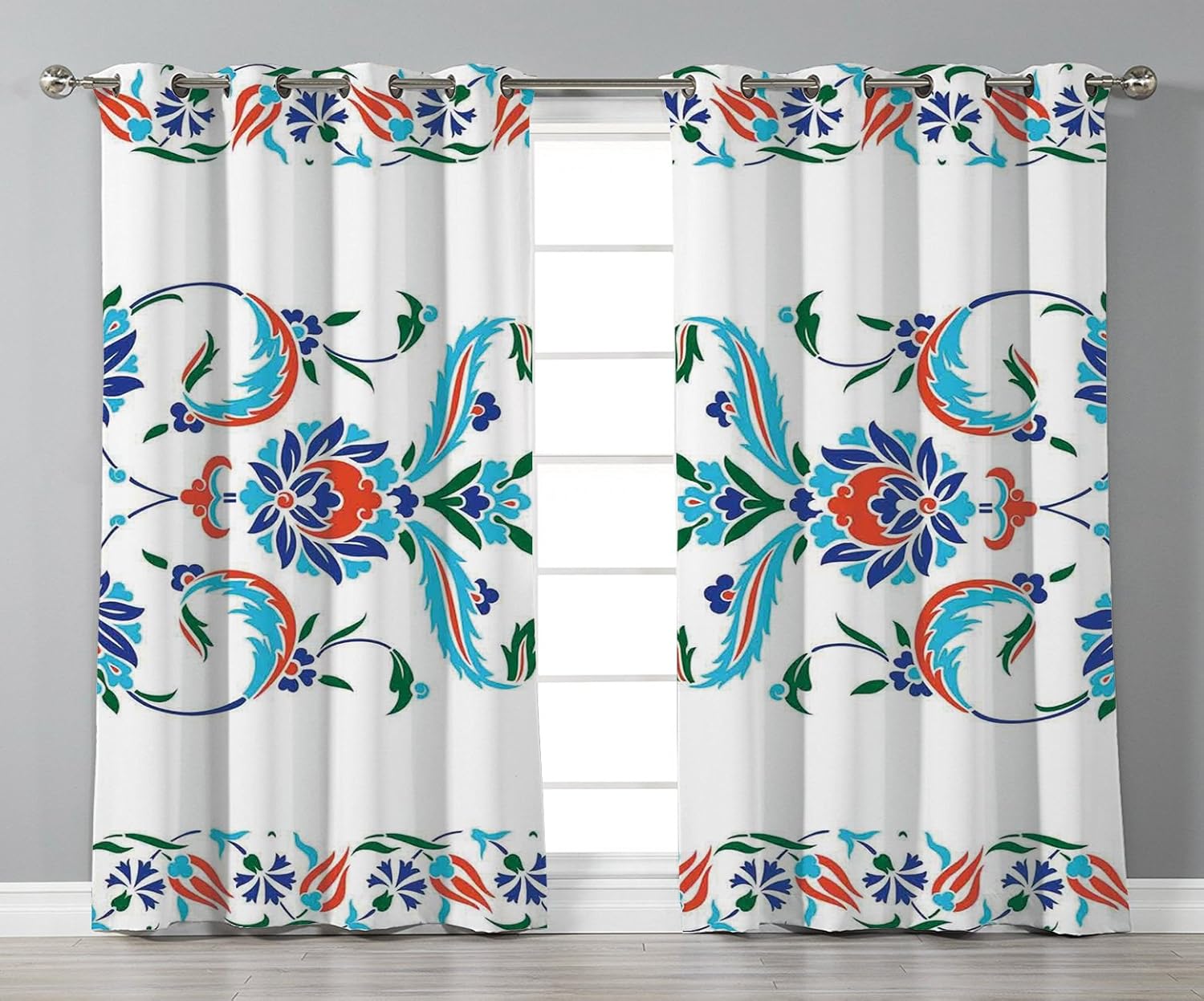 Iprint Thermal Insulated Blackout Grommet Window Curtains