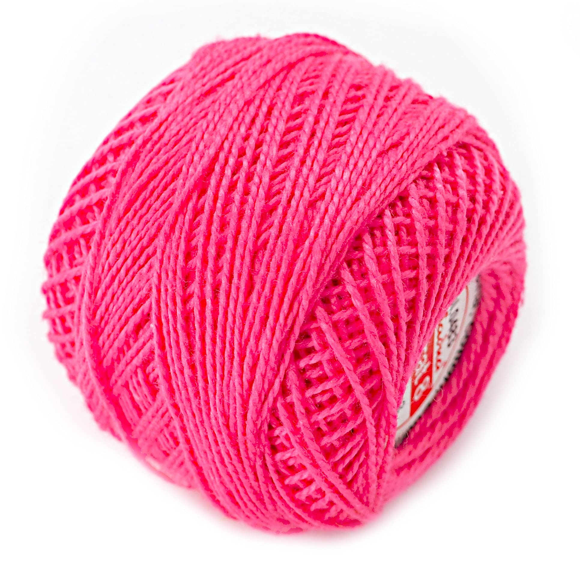 Cotton Crochet Embroidery Yarn 71yd/65m Quality Ball 0.35oz/10g Thread Floss Size 8 (Neon Pink 483)