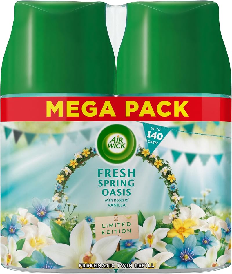 Air Wick Freshmatic Refills 2 x 250ml Fresh Spring Oasis Odour Neutraliser