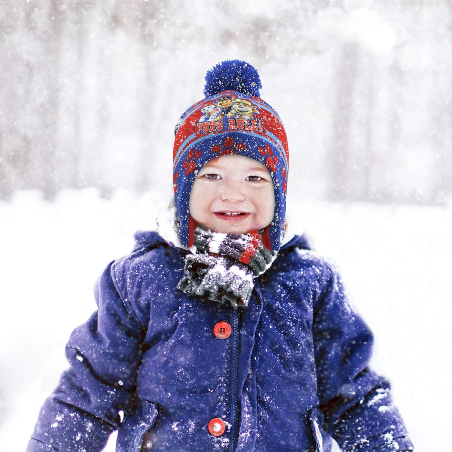 Nickelodeon Boys Winter Hat Set, Paw Patrol's Marshall, Chase and Rubble Toddler Beanie and Mittens for Kids Age 2-4: Clothing