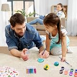 Lekebaby Rock Painting Kit Kids Arts and Crafts 6 natural rocks 6 glowing rocks view 7