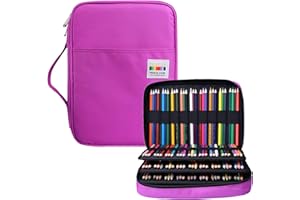 BOMKEE Pencil Case for Adults 220 Slots Pencase Colored Pencils Gel Pen Organizer Bag with Zipper for Student Artist Handy Gl
