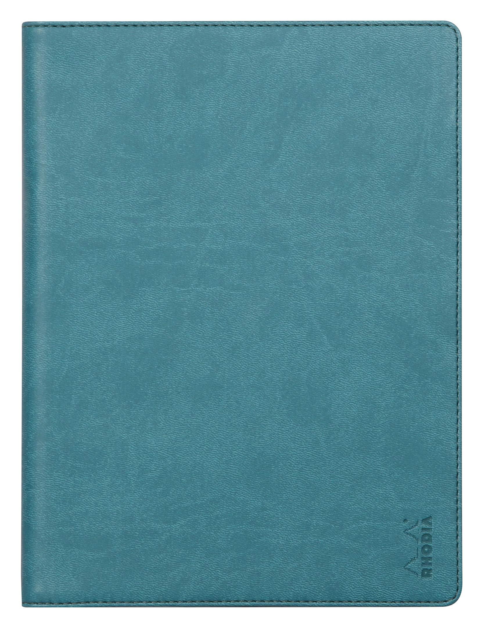 RHODIA 216004C - Rhodiarama No. 16 Peacock Clipboard and Document Holder Booklet - for Notepads or A5 Format Notebooks (14.8 x 21 cm) - Premium Italian Faux Leather - Rhodiarama Collection