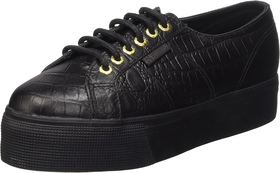 superga black leather trainers