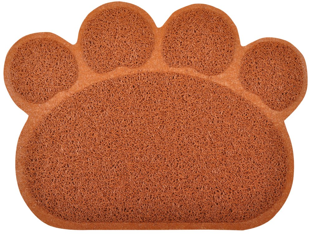 DM Paw-Shaped Cat Litter Tray Mat, 40x30 cm (Coffee)
