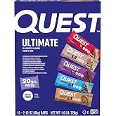 Quest Nutrition Ultimate Variety Pack Protein Bars, High Protein, Low Carb, Gluten Free, Keto Friendly, 12 Count